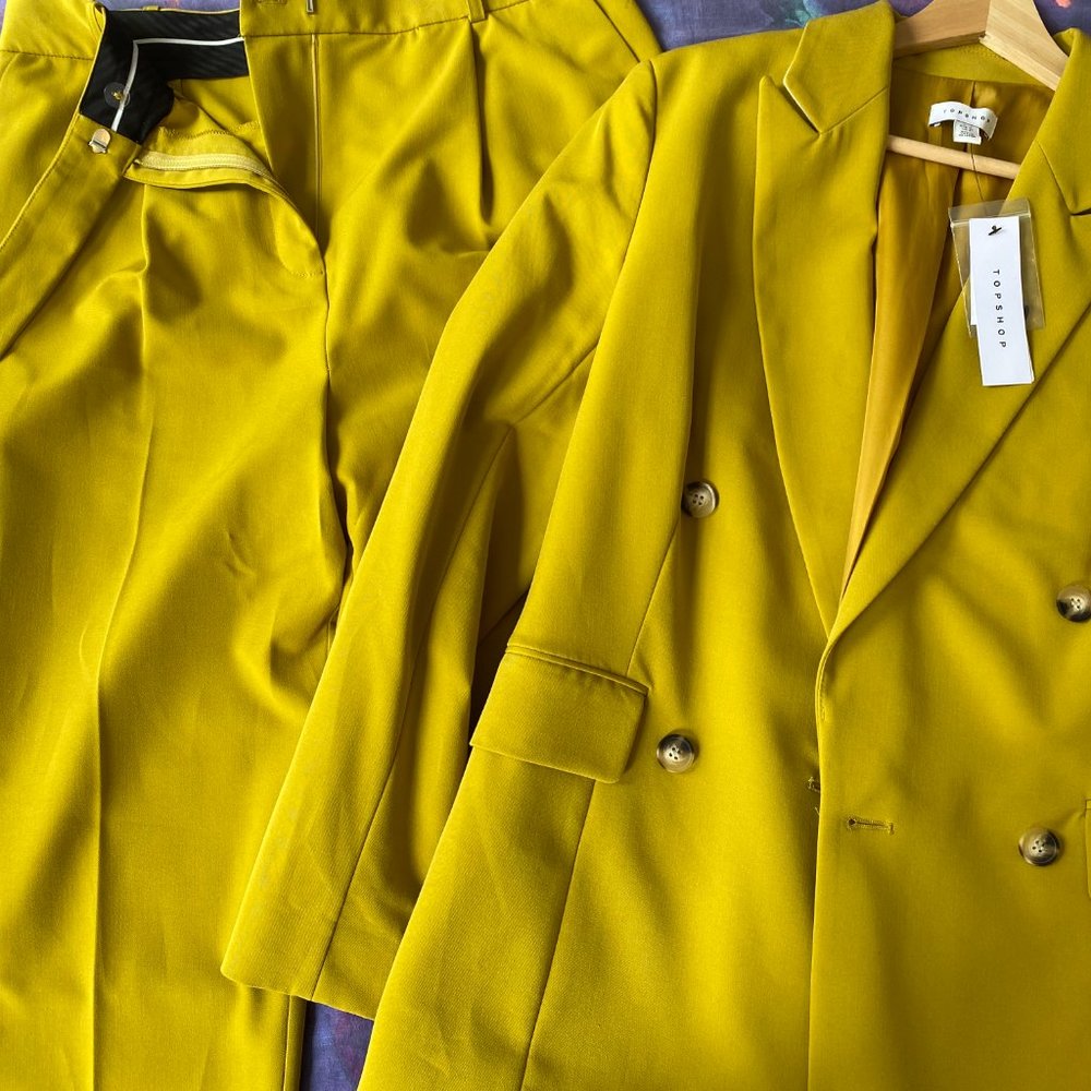 Topshop Chartreuse Suit (Blazer and Trousers)